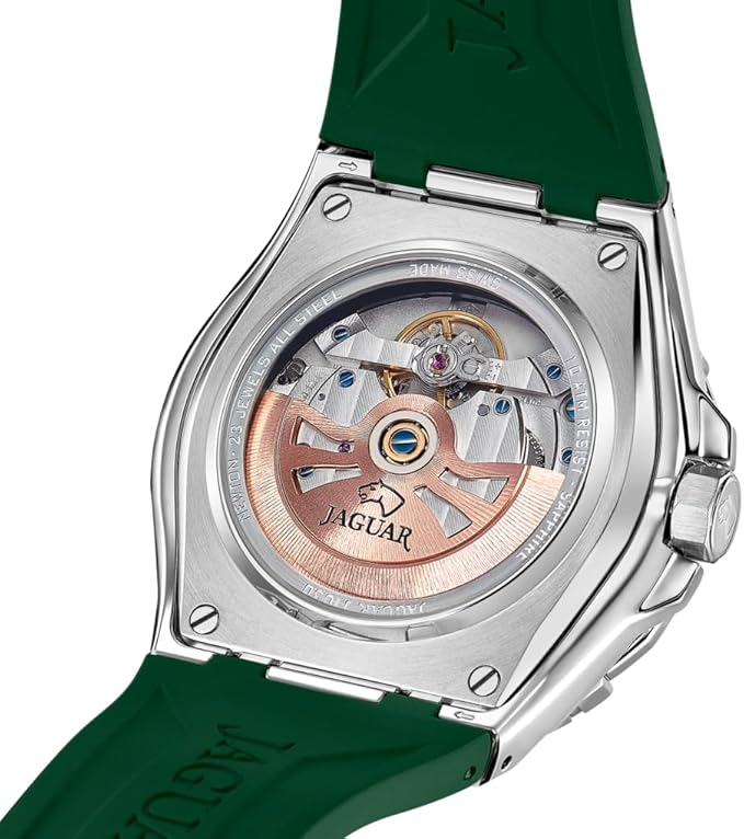 Reloj Automático Hombre de Caucho Verde Reloj Analógico Hombre