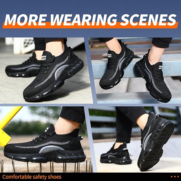 Zapato de tenis, zapatos de seguridad, cómodos tenis con puntera de acero