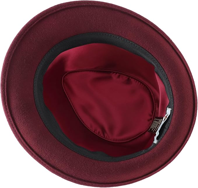 Sombrero de invierno de fieltro de lana para hombre de ala corta