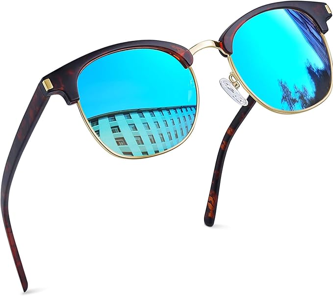 Gafas de Sol Hombre y Mujer Medio Marco Cuadradas Clásicas