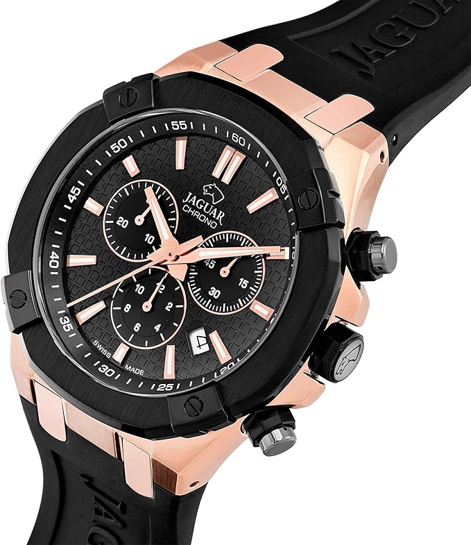 Reloj Hombre Analógico de Caucho Negro&nbsp;
