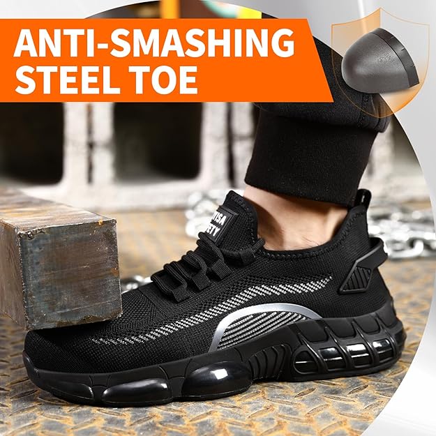 Zapato de tenis, zapatos de seguridad, cómodos tenis con puntera de acero