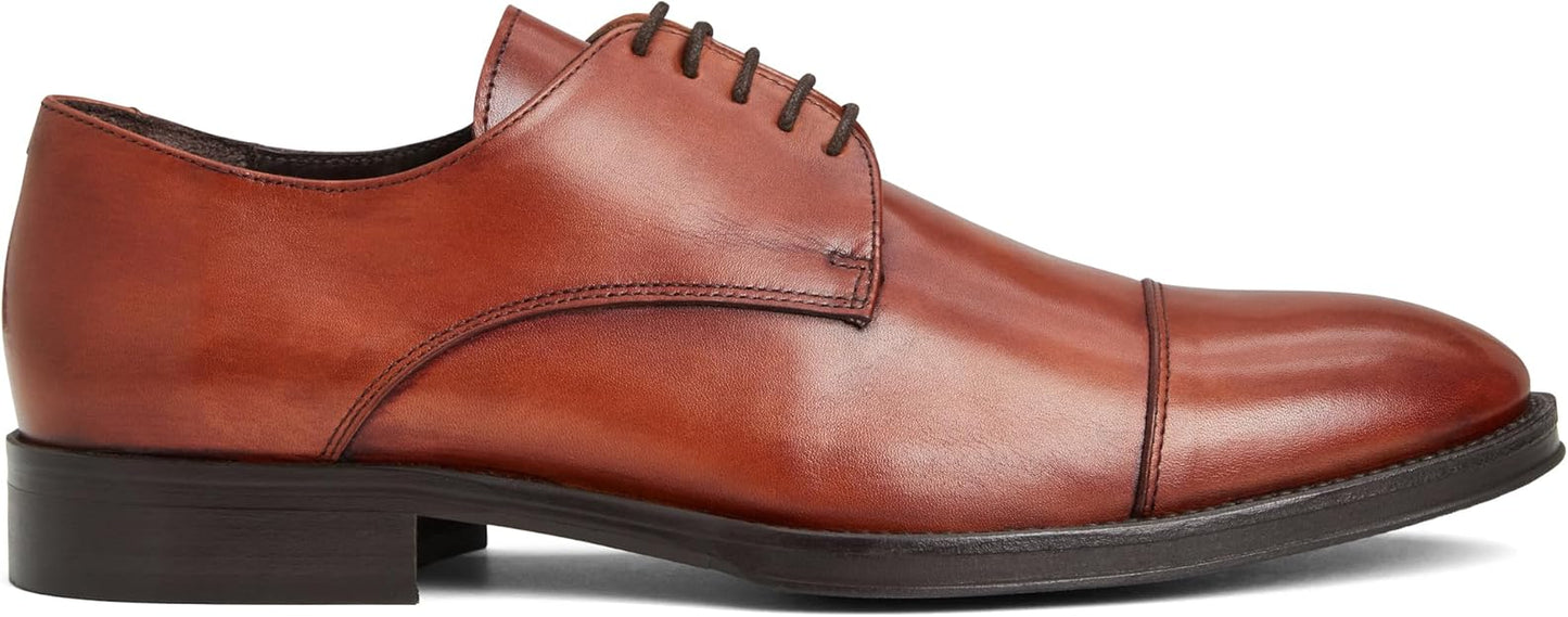 Zapato de piel de lujo para hombre, puntera de almendra