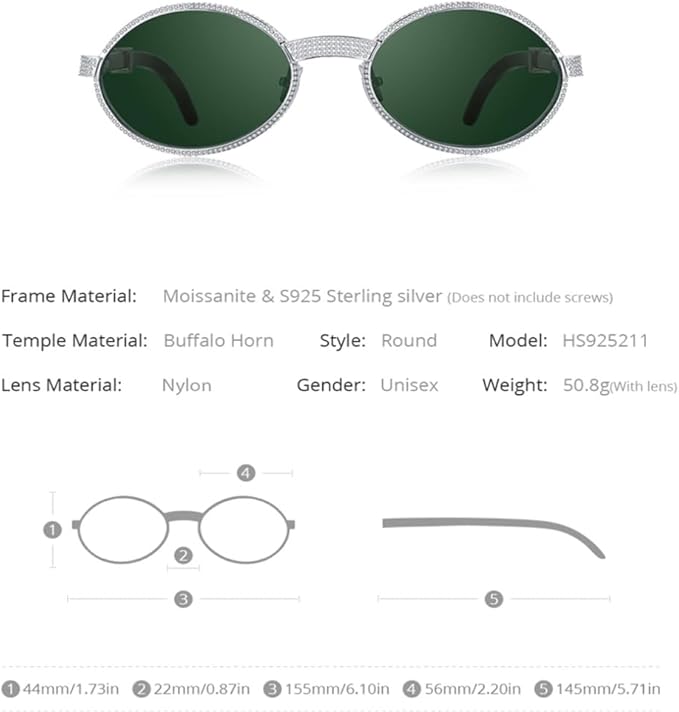 Gafas de diamantes plateados, gafas de sol para hombre y mujer