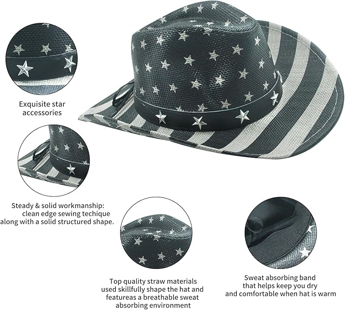 Sombrero de vaquero de la bandera americana