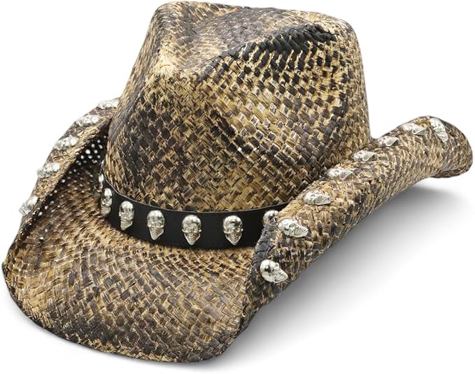 Sombrero de vaquero unisex de paja Gotham, talla única