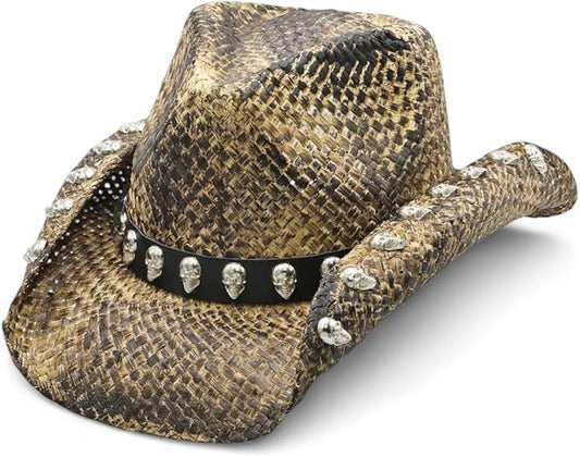 Sombrero de vaquero unisex de paja Gotham, talla única