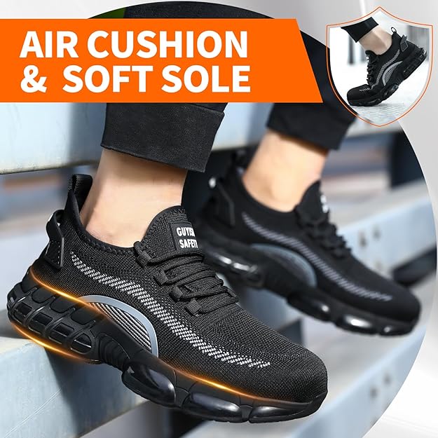 Zapato de tenis, zapatos de seguridad, cómodos tenis con puntera de acero