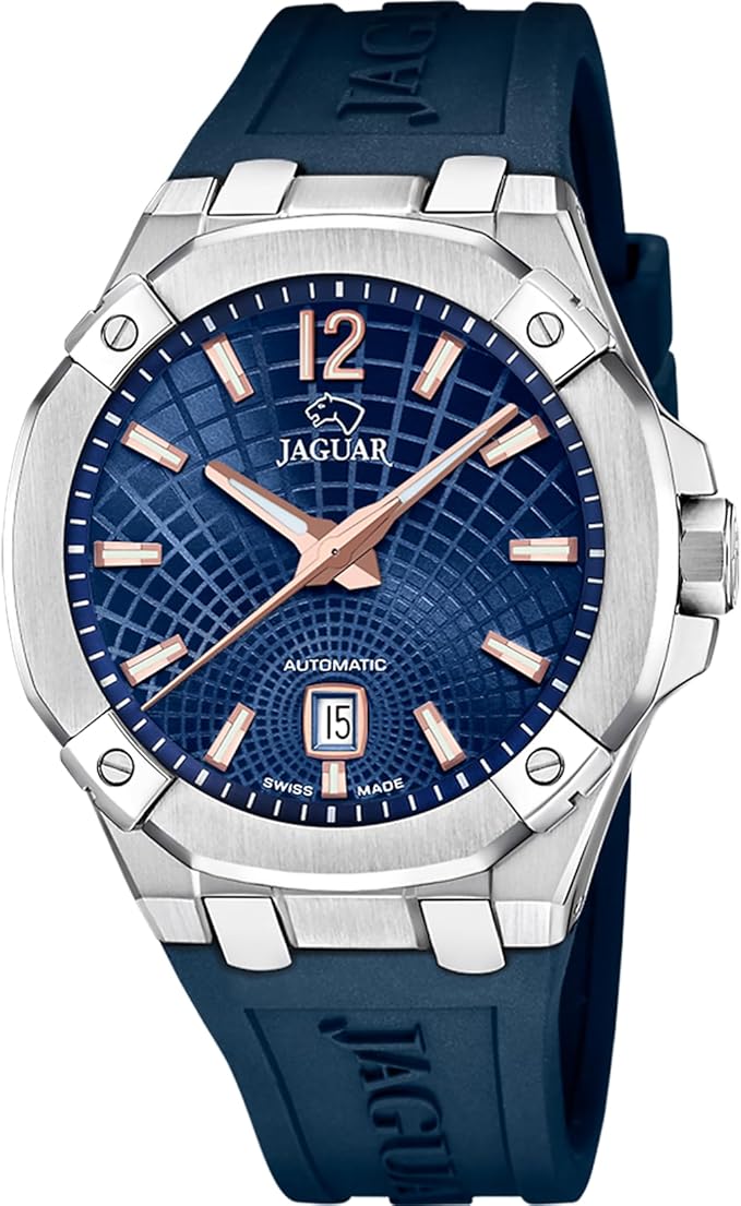Reloj Automático Hombre de Caucho Azul Reloj Analógico