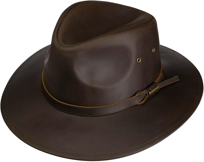 Sombrero de Piel Glencross Buffalo Hombre - con Banda Otoño Verano Primavera