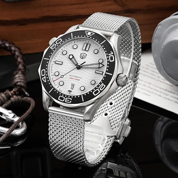 Reloj de Pulsera con Cristal de Zafiro Abovedado Resistente al Agua