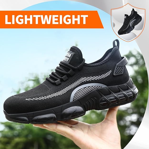Zapato de tenis, zapatos de seguridad, cómodos tenis con puntera de acero