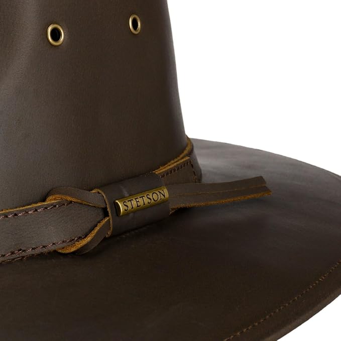 Sombrero de Piel Glencross Buffalo Hombre - con Banda Otoño Verano Primavera