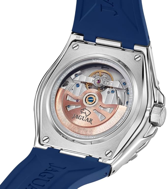 Reloj Automático Hombre de Caucho Azul Reloj Analógico