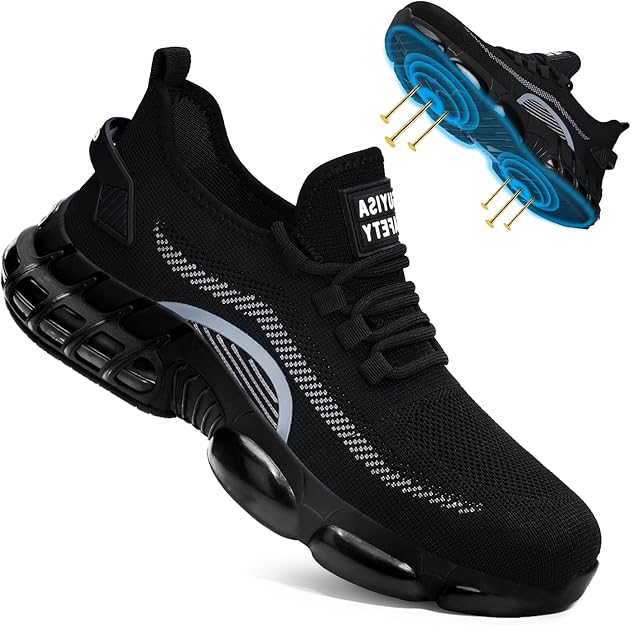 Zapato de tenis, zapatos de seguridad, cómodos tenis con puntera de acero