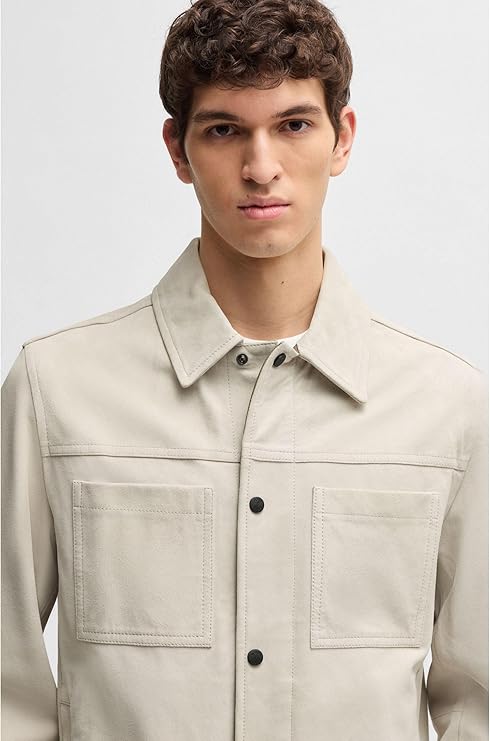 Chaqueta de cuero Hombre color blanco