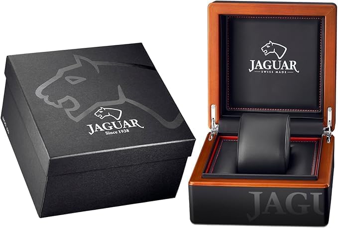 Reloj Analógico Hombre con Fase Lunar de Cuero Negro&nbsp;