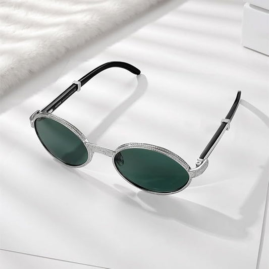 Gafas de diamantes plateados, gafas de sol para hombre y mujer