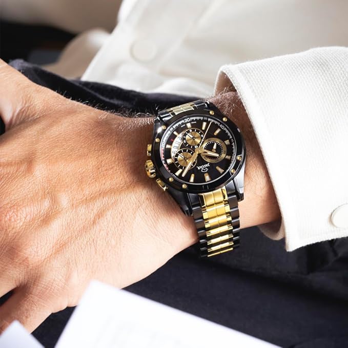 Reloj Hombre Analógico de Acero Inoxidable 316l Negro