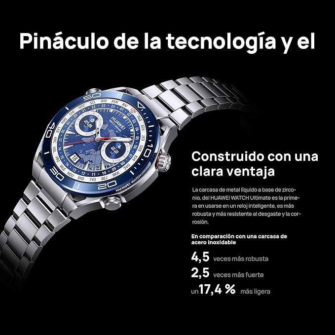 Reloj, Smartwatches de Metal Líquido a Base de Circonio, Modo de Golf