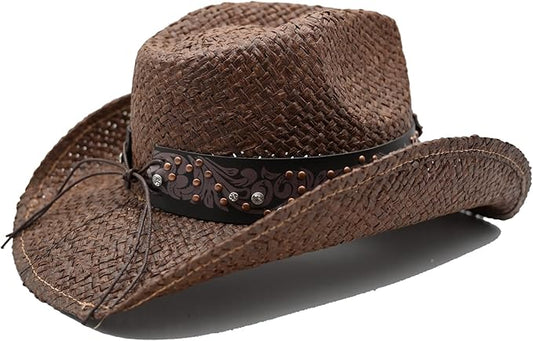 Sombrero vaquero de paja para hombre y mujer