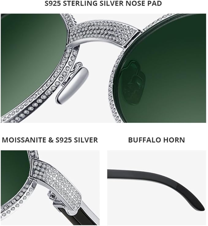 Gafas de diamantes plateados, gafas de sol para hombre y mujer