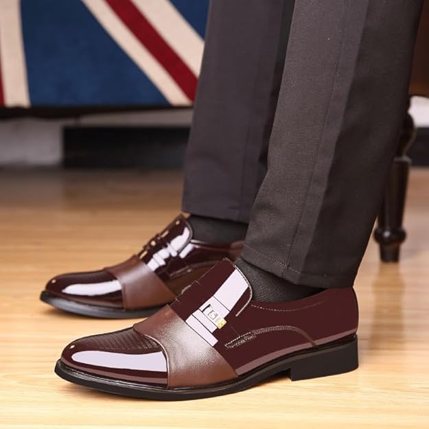 Zapato clásico de Moda for Hombre, Zapato de Cuero con Punta Estrecha