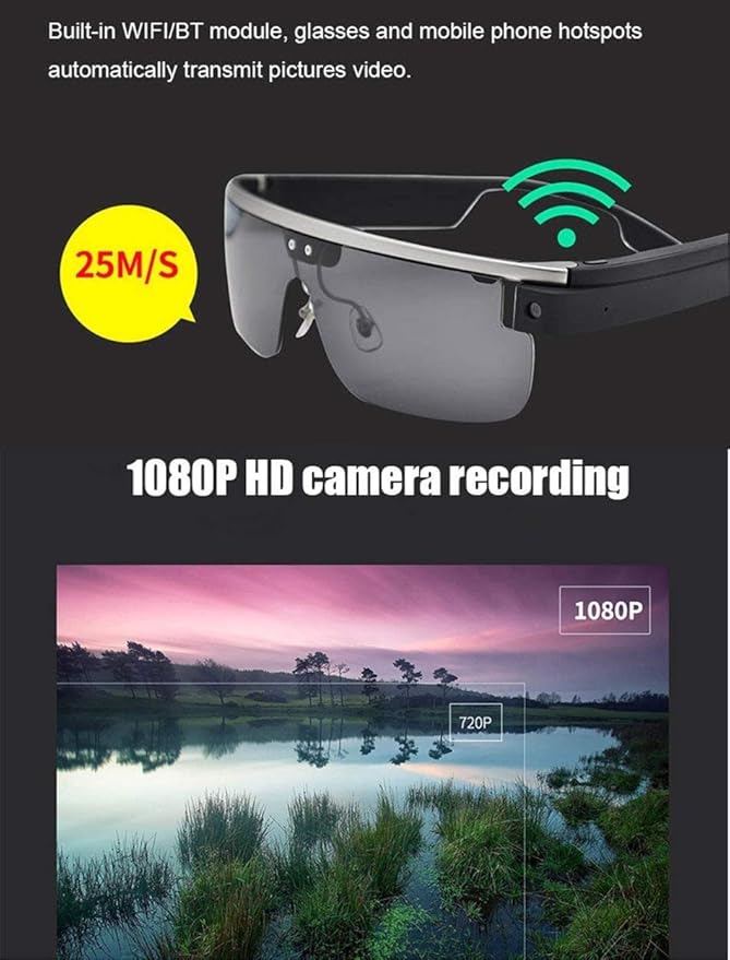 Gafas inteligentes HD Video deportivo al aire libre Cámara de grabación