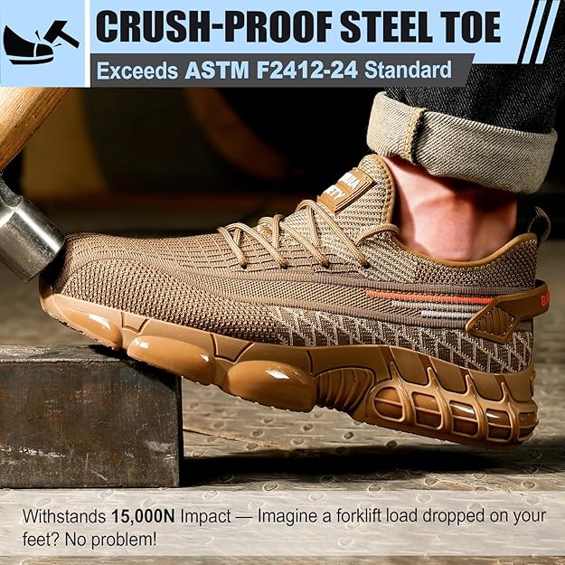 Zapato de tenis, zapatos de seguridad, cómodos tenis con puntera de acero
