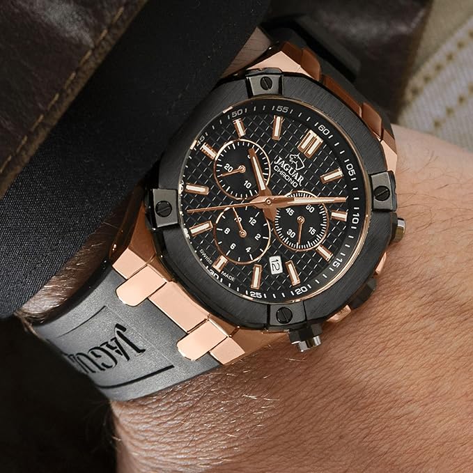 Reloj Hombre Analógico de Caucho Negro&nbsp;