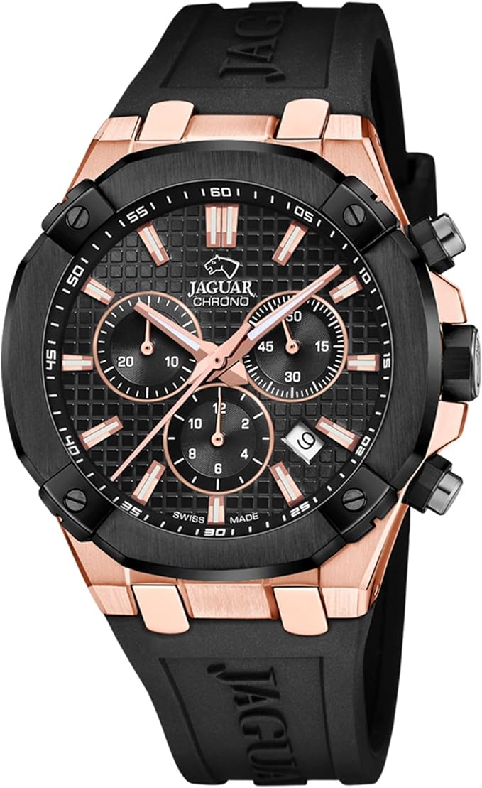 Reloj Hombre Analógico de Caucho Negro&nbsp;
