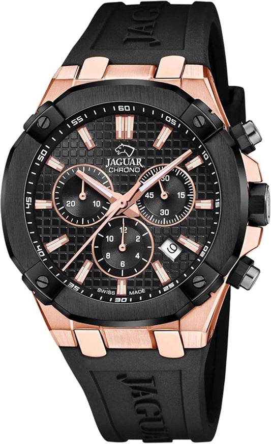 Reloj Hombre Analógico de Caucho Negro&nbsp;